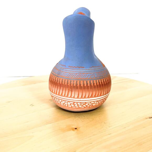 Navajo Wedding Vase Etch Ware Pottery Michael Charlie Signed - Picture 2 of 7